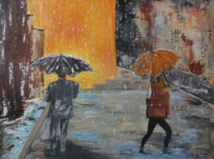 walking in the rain von Christine Schinner