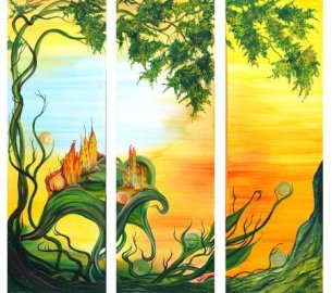 Barbara Nelböck-Hochstetter Die neue Welt - Triptychon