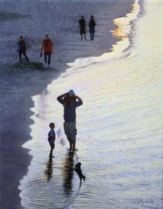 Leo Windeln Abends am Strand von Rügen