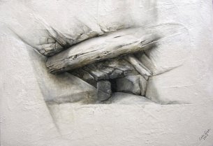 Waldi Wrobel Detail aus einem Bergdorf