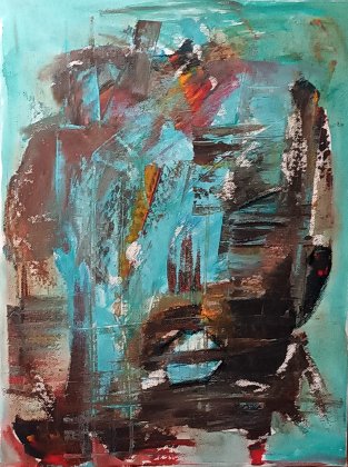 head in turquoise von Mascha Trojer